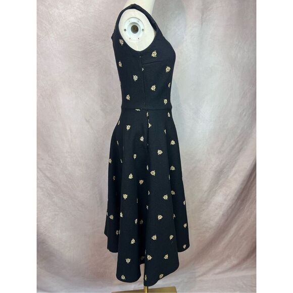 Vintage 1950s Wool Felt Embroidered Dress Swing Rockabilly Pinup Mod - Picture 7 of 8